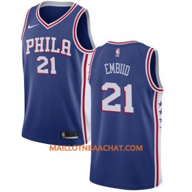 Maillot NBA Philadelphia 76ers Joel Embiid 21 Nike 2017-18 Bleu Swingman - Homme